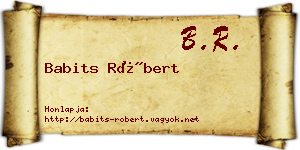 Babits Róbert névjegykártya